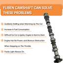 5184377AG Left Side Exhaust Camshaft Compatible with Jeep for Dodge for Chrysler & for Ram 3.6L V6 Models 05184377AH 5184377AE 5184377AF 5184377AD