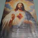 Sacred Heart of Jesus Wall Art Picture Divine Mercy Picture Canvas Wall Decor Christian Religious Christ Jesus Portrait Poster Prints Artwork for Living Room Bedroom Room Office Home Decoration