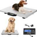 Happybuy 1100Lbs x 0.2Lbs Digital Livestock Scale Large Pet Vet Scale Stainless Steel Platform Electronic Postal Shipping Scale Heavy Duty Large Dog Hog Sheep Goat Pig Sheep Scale (110cm*52cm Countertop)
