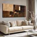 LEVERUP Black and White Modern Wall Art/dark Abstract Wall Art 24×48 Inch/Gold Wall Decor for Living Room Dining Room Office Home Decor
