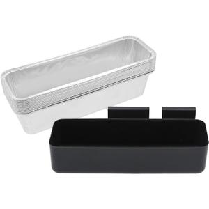 LS'BABQ Grease Cup Catcher with 10-Pack Disposable Aluminum Foil Grill Drip Pans for Camp Chef Griddle Accessories, Grease Drip Tray for Camp Chef SG14 SG30 SG60 SG90 SG100 Professional Griddle, 24 oz