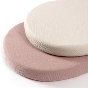 lulumoon Baby Muslin Bassinet Sheets: Cotton Bassinet Sheets Neutral for Boys and Girls - Fitted for Oval Rectangle or Hourglass