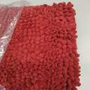 Grandaily Chenille Striped Bathroom Rugs 30x20, Extra Thick and Absorbent Bath Mats, Non-Slip Soft Plush Shaggy Shower Carpet, Machine Wash Dry, Bath Rug for Bathroom, (Medium, Burgundy)