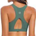 RUNNING GIRL High Impact Sports Bras for Women,Racerback Running Bra Workout Crop Tank Tops Longline Sports Bra Push up (Green, XL)