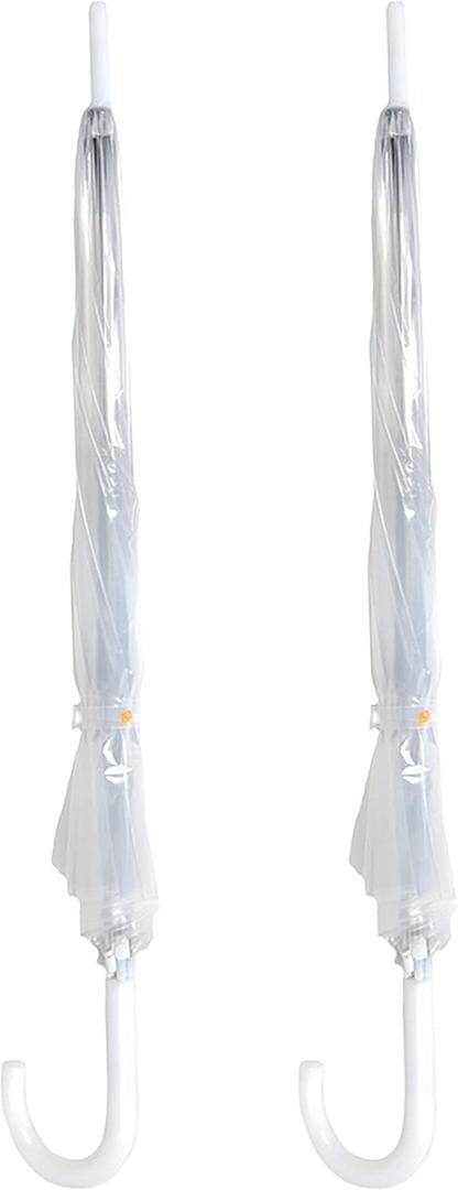 2 Pc Dome Umbrella Wedding Rain Clear Transparent Bubble Parasol Bird Cage Large