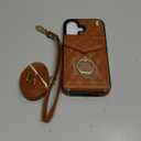 Asuwish Phone Case for iPhone 17 6.3 inch Wallet Cell Cover with Tempered Glass Screen Protector Crossbody Wrist Strap Ring Stand RFID Blocking Card Holder i Phone17 i17 17Case Women Men Girls Brown