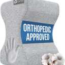 5 STARS UNITED Knee Pillow for Side Sleepers - Hip Pain Relief, Memory Foam Leg Cushion for Side Sleeping - Between Legs Pillow for Sciatica & Lower Back Pain, Gray Cotton Cover (Standard)