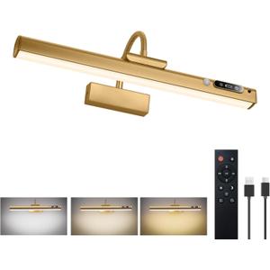 15.7'' Picture Lights for Wall with Motion Sensor, 9000mAh Rechargeable Battery Operated Poster Lights for Paintings, Portraits, Wall Decor, Gold