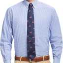Izod Men's Dress Shirt Regular Fit Long Sleeve Wrinkle Free Stretch Button Down Collar (15"-15.5" Neck 34"-35" Sleeve, Sodalite Blue Check)