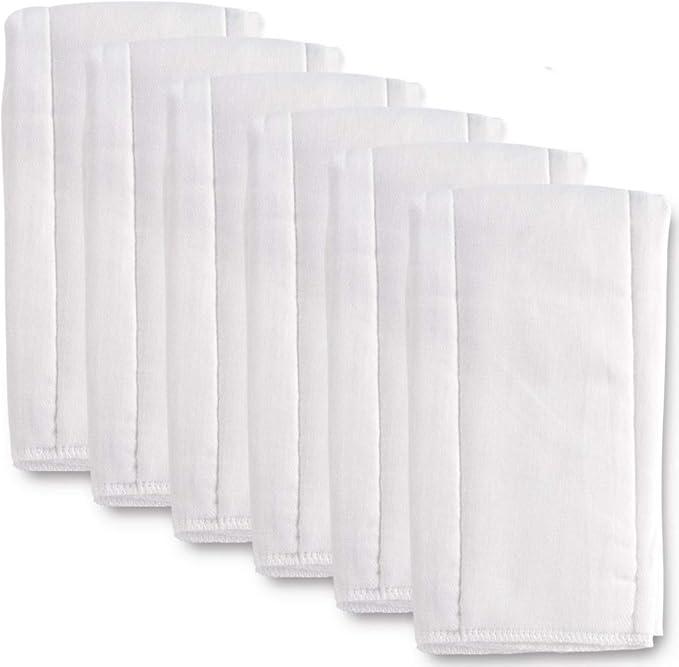 Fasoar Cloth Diapers Prefold Covers 6 Pack 6 ply 100% Unbleached Cotton, Thick Washable Absorbent Diaper Covers for Babies and Toddlers MultiUse (10-35 lbs) 6 Pack