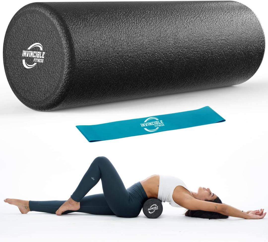Invincible Fitness EPP Foam Roller for Deep Tissue Massage  Enhance Recovery, Relieve Pain, and Boost Mobility for a Stronger, Healthier You (Black)