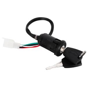 RUTU Ignition Switch with Key 4 Wire for 50cc 90cc 110cc 125cc TaoTao Sunl Coolster Apollo Chinese ATV Dirt Pit Pocket Bike Scooter Motorcycle Quad Go Kart 4 Wheeler Parts