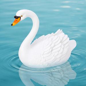 Silipull Floating Swan Decoys 7.68 Inch Pool Accessories Realistic Resin Swan for Pond Decorative Pool, Garden Accessory Outdoor Decorations