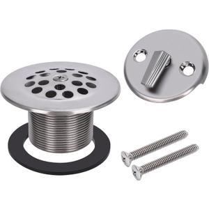 Trip Lever Overflow Faceplate Tub Drain Trim Kit without Linkage Conversion Kit Assembly Universal Fine Coarse Thread Replacement Brushed Nickel