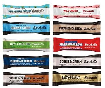 BarebeIIs-Protein Bars-Assorted Variety Pack Sampler, Protein Snacks with 20g of High Protein 10 Pack, BB:  October 2026 to January 2027,