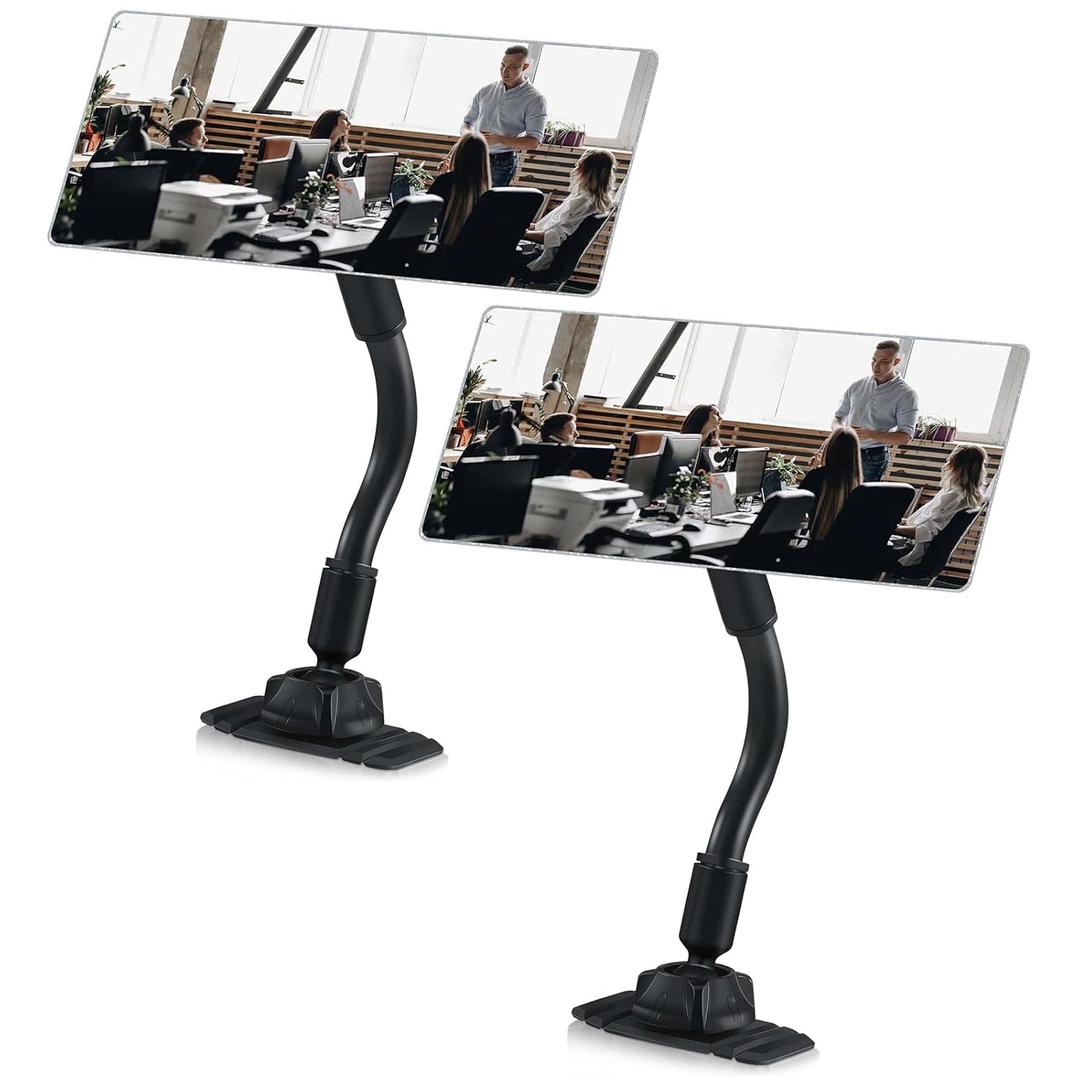 Weysat 2 Set Cubicle Mirror for Office Desk Security Cubicle Mirror to See Behind You Fit Protect Personal Privacy Stick on Plane Monitor for Open Office Environment or Anywhere