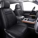 Aierxuan Chevrolet Chevy Silverado GMC Sierra Car Seat Covers Full Set with Waterproof Leather, Fit for 2007-2025 1500/2500 HD / 3500 HD Crew,Double,Extended Cab or Pickup Truck(Black) (5 PCS Full Set/black)