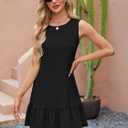 Naggoo Womens Sundress Summer Dresses for Women 2026 Sleeveless Tank Dress Spring Beach Boho Mini Dress (Black, XXL)