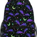 MNSRUU Student School Bag Magic Galaxy Bat Backpack for Girls Boys College Bookbag Laptop Rucksack Travel Backpack for Adult Teen Casual Daypack (Skull 04)