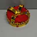Royal Jeweled King's Crown For Unisex Birthday Halloween Costume Hats Party Prom Pageant Homecoming (Red)
