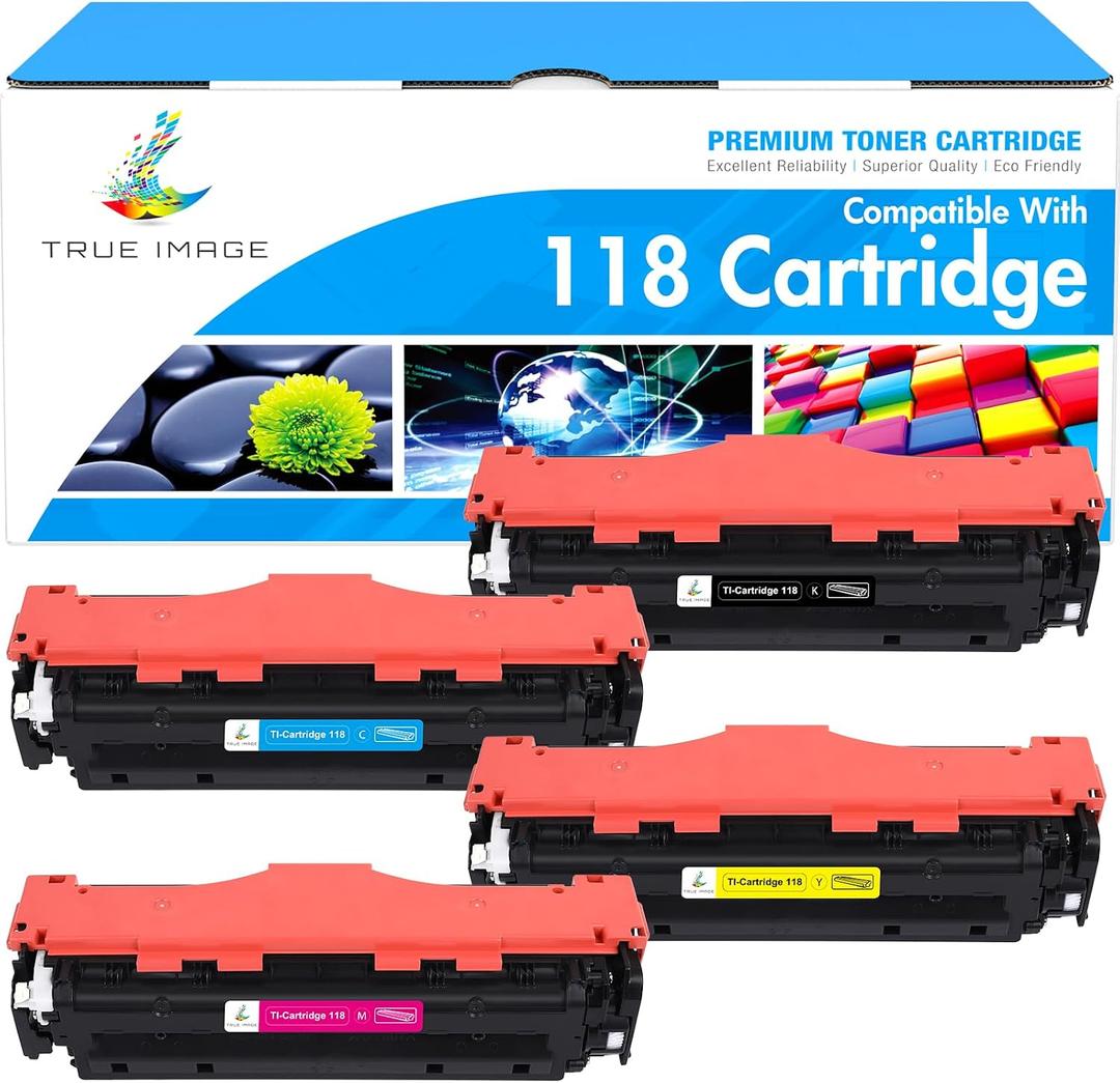 118 Toner Cartridges Compatible Replacement for Canon 118 CRG118 CRG-118 Toner for Canon Imageclass MF8580Cdw MF726Cdw MF8380Cdw MF8350Cdn LBP7660Cdn MF8350 MF8580 Printer Ink (B/C/Y/M, 4-Pack)