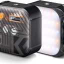 K&F CONCEPT Bi-Color LED Video Light, 2000mAh Rechargeable Portable Camera Lights, CRI 96+, 2500K-9900K, 15 Light Effects, Photography Lighting for Vlogging, Selfie, Black