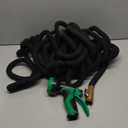 100 ft Expandable Garden Hose with 10 Function Nozzle Sprayer, Lightweight Flexible Water Hose with Durable Collapsible Latex Core & Solid Brass Fittings, 100ft Retractable Stretch Hose, Black
