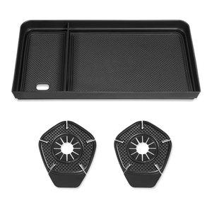 PIFOOG Center Console Organizer Fit for Ford F150 2021-2025, 2022-2025 F-150 Lightning XLT Pro Car Storage Tray Anti Slip Mats Windshield Wiper Hole Protective Covers Interior Accessories 3PCS