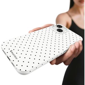 3 x Compatible with iPhone 13 & iPhone 14 Case, with Polka Dot Aesthetics Design Simple Case for Women Girl, Cute Fashion Soft TPU Slim Protection Phone Case for iPhone 14/13 6.1'' - White