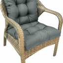 Outdoor Chair Cushions All Weather Replacement Patio Seat Pads Waterproof Outdoor Patio Furniture Cushions with Back and Ties for Wicker Chairs,41.7 * 20.8" Dark Grey