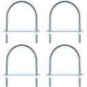 U Bolts Zinc Plated Carbon Steel with U Bolt Plates and Nuts for Fastening Products (4 Sets,1/2 x 4-1/2 x 7 Inch)