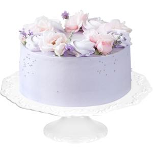 10 Inch Cake Stand for 8 Inch Cakes, Porcelain Wedding Cake Stand for Party, Round Dessert Cake Display Stand Plate - Elegant White Cake Pedestal Stand for Birthday, Baby Shower, Christmas, and Party Display (10 Inch)