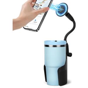 Magnetic Cup Holder Phone Holder for Magsafe, 360 Adjustable Long Gooseneck & Powerful N54 Magnet Cell Phone Mount for Car Compatible with iPhone & Samsung & All Smartphones