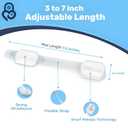 3M Adhesive Child Safety Strap Locks by Baby Proof Me, Baby Latches for Cabinets, Dishwashers, Fridges, Ovens and Trash Cans, Stain Free Toilet Lock (12 Safety Latches)