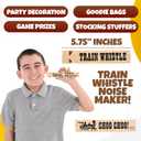 Wooden Train Whistles (Pack of 12) - Wood Train Whistle for Kids, Train Party Favors, Theme Birthday Decorations, Noisemakers, Goodie Bag Filler, Small Game Prizes, Stocking Stuffers