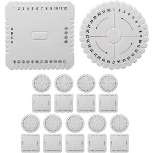 20 Pcs Round Kumihimo Disc Set - 40 & 32 Slots Thread Weaving Boards for Beginners - Portable Macrame Braiding Disk for DIY Bracelet, Cord Making & Jewelry Craft Projects