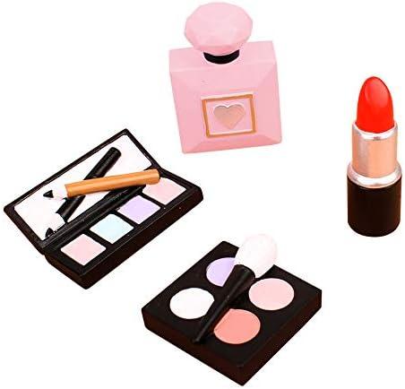 Ercadio 3 Pack Make up Cake Toppers Resin Cosmetics Lipstick Perfume Bottle Cake Decorations for Makeup Theme Bridal Shower Bachelorette Birthday Party Decorations Supplies