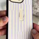 stylish blue-and-white striped design with a glossy finish phone case for an iPhone 16 Pro Max