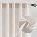 MIULEE White Linen Curtains 84 Inch Length for Bedroom Living Room, Soft Thick Linen Textured Window Drapes Semi Sheer Light Filtering Rod Pocket Back Tab Burlap Look Farmhouse Decor, 2 Panels, 52"W x 84"L