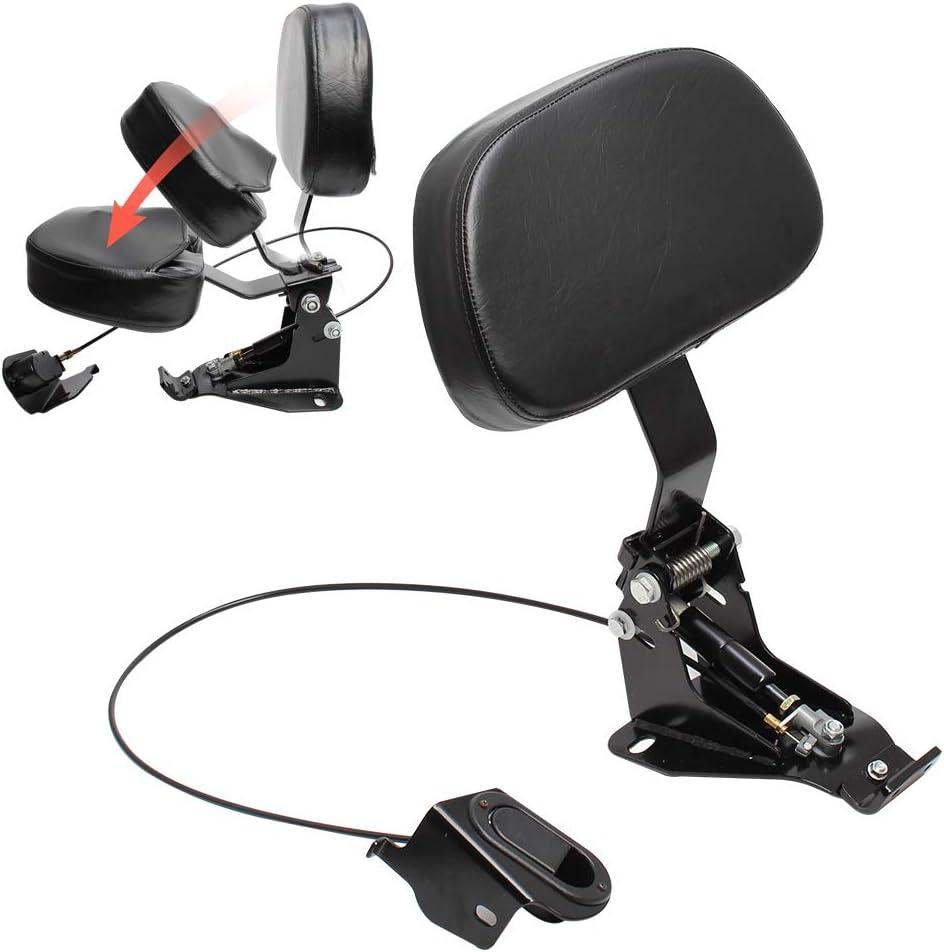 Adjustable Rider Backrest with Pad for Harley Touring Road King Street Glide FLHR FLHX 2009-2025 2024 2023 2022 2021 (Black)