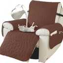 XINEAGE 100% Waterproof Recliner Chair Covers with Elastic Straps, Nonslip Reclining Couch Covers Washable Recliner Couch Cover with Pockets Furniture Protector for Pets Dogs (Coffee, 23")