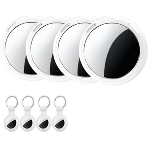 4-Pack Smart Tracker Tags [Apple MFi Certified] Bluetooth Tracker Tags Item Finder Works with Apple Find My (iOS Only) Worldwide Tracking Waterproof Key Finder Locator for Luggage Wallet Pets Dogs