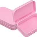 uxcell 2pcs Metal Tin Box, 3.7x2.4x0.8 Mini Portable Rectangular Empty Tinplate Small Storage Container Airtight Tins with Lids for Candy Favors Crafts Christmas Gifts, Pink