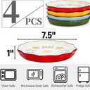 Pumtus 4 Pack Ceramic Dessert Plates, 7.5 Inch Small Floral Dinner Appetizer Plate, Lunch Salad Serving Dishes, Vintage Flat Pasta Bowl for Steak Fruit Pizza, Dishwasher & Microwave Safe