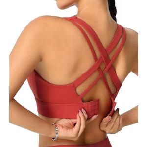 High Impact Sports Bra for Women - Criss-Cross Back, Molded Cups, Hook and Eye Closure - High Support Running Bra, Large