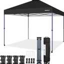 Yaheetech 10x10 Pop-up Canopy Tent w/ 2 Integrated Wheels for Mobility, Waterpoof & Heavy Duty, Instant Sun Shelter with Carry Bag, Weight Bags for Outdoor Camping Beach Patio Parties, Black
