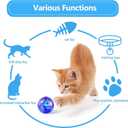 Sratte 6 Pcs Ghost Hunting Cat Ball Activated Cat Toy Motion LED Light Pet Balls Motion Dog Interactive Pet Toys Glowing Mini Running Exercise Supplies for Animals Activity (Clear)