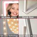 ROLOVE Vanity Mirror with Lights, 12.6"x15" LED Makeup Mirror with Lights, Smart Touch Control 3 Color Dimmable, Lighted Desk Mirror for Bedroom, Light Up Mirror