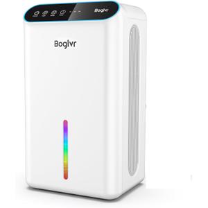 Dehumidifier for Home, 85 OZ Water Tank, (800sq.ft) Small Dehumidifiers for Bathroom Bedroom Basement with Drain Hose, Auto Shut Off, 3 Gear Timer, Sleep Mode, 7 Colors LED Light