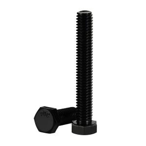 1/4-20 x 2 Hex Head Cap Screws Hexagon Bolts, Stainless Steel 18-8 Black Finish, UNC Coarse Thread Fully Threaded, 20 PCS